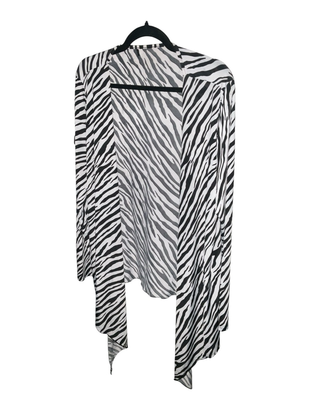 Zebra Print Open Front 2X Cardigan Oversized Draped Lightweight Preloved A28 - Picture 2 of 4